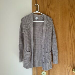 American Eagle Outfitters Gray Chunky Knit Cardigan